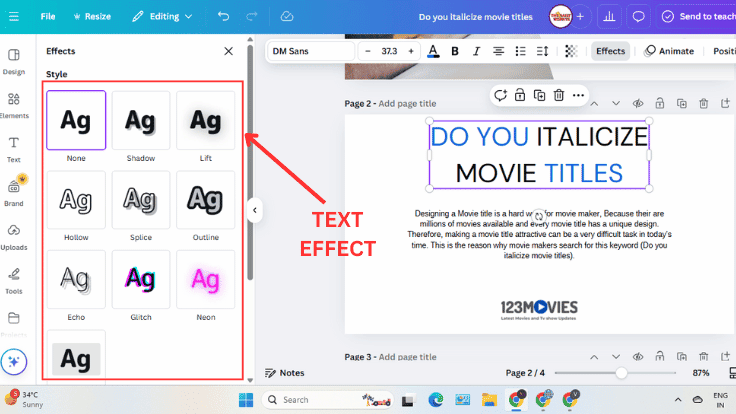 Do you italicize movie titles
